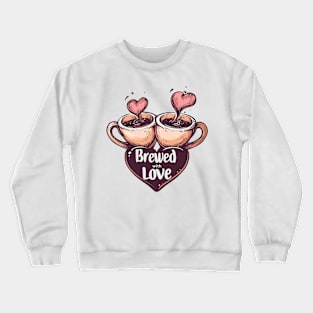 Brewed with Love: Vintage Cartoon Valentine's Day Tee Crewneck Sweatshirt